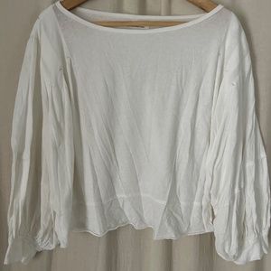 Free People -White - 3/4" slv tee